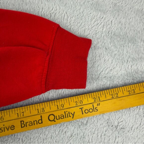 Nike Rework Men's Size Large Red/Black Fleece Lined Crewneck Long Sleeve Sweater - Picture 7 of 8